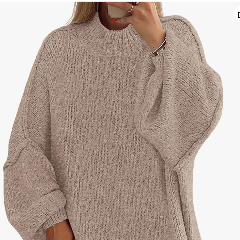 Pretty Garden Women's Mock Neck Oversized Sweaters